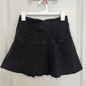 Free People Black Denim Skirt